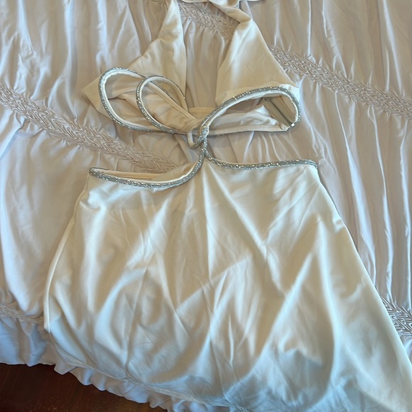 Meshki Nicha Halter Mini Dress with Cut Outs White - Picture 2 of 4